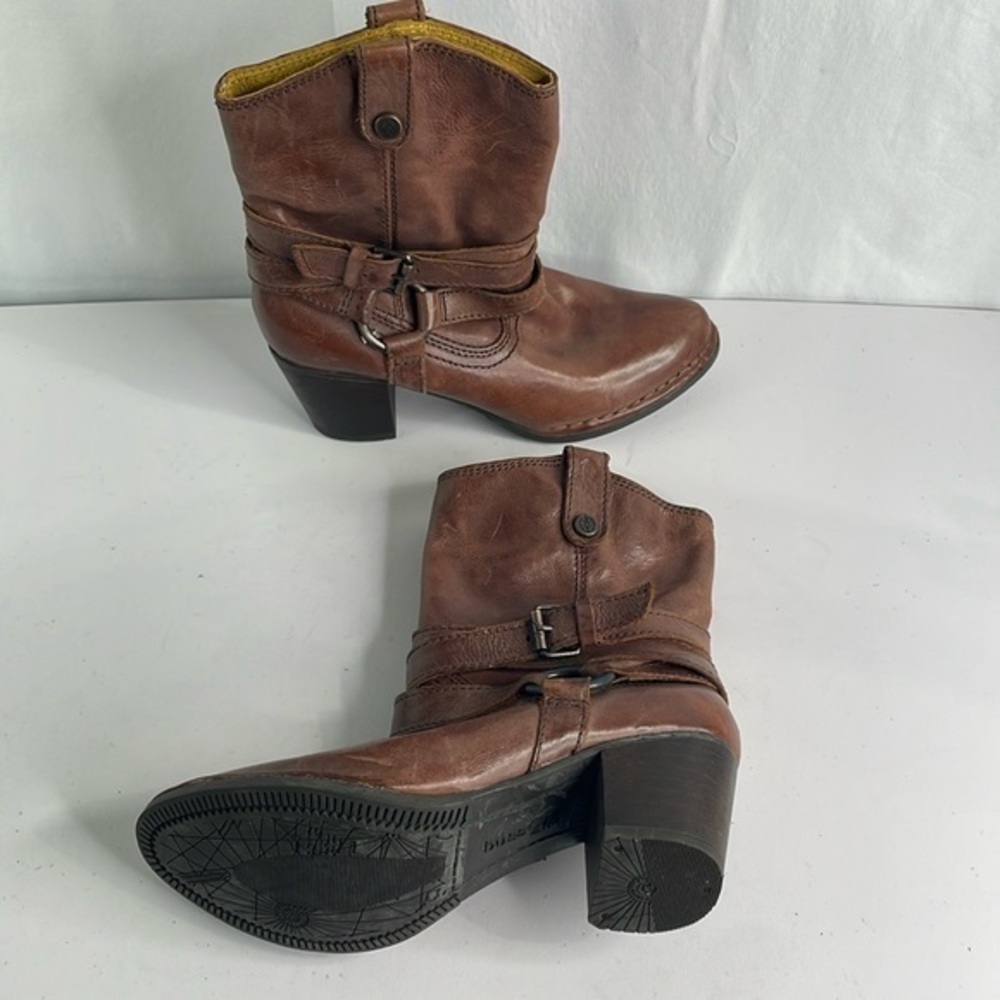 Bussola Woodville rust brown leather boots